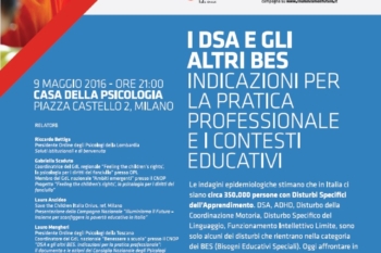 Save The Children e Ordine degli Psicologi della Lombardia: stasera a Milano si parla di BES e DSA