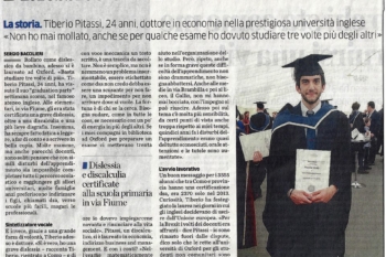 Tiberio Pitassi, 24 anni: dalla diagnosi di dislessia alla laurea ad Oxford