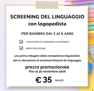 SCREENING DEL LINGUAGGIO per bambini dai 3 ai 6 anni