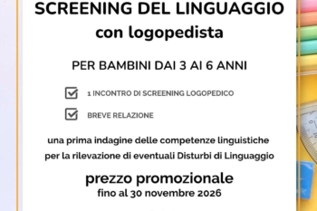 SCREENING DEL LINGUAGGIO per bambini dai 3 ai 6 anni